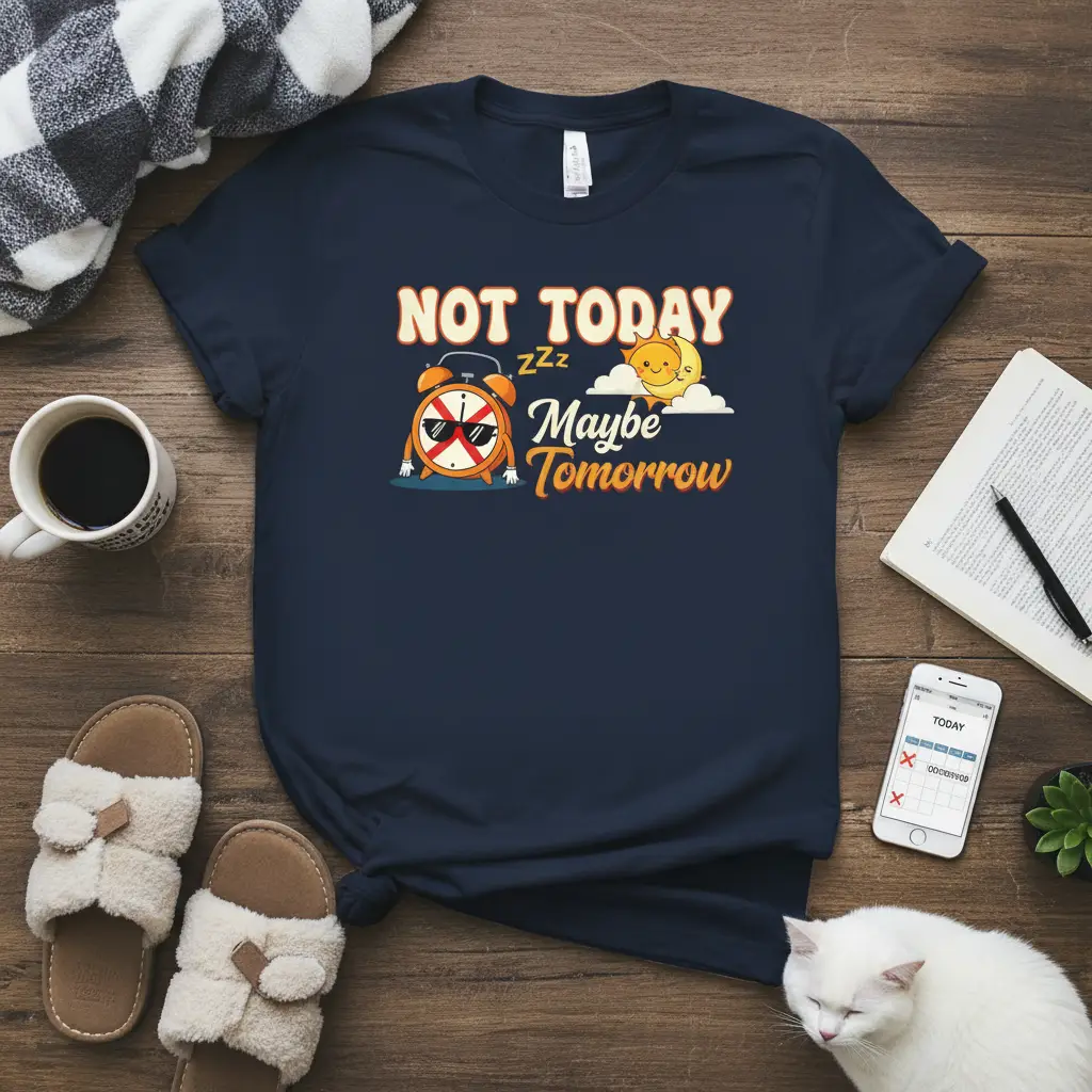 Not Today Maybe Tomorrow Funny Quote T-Shirt