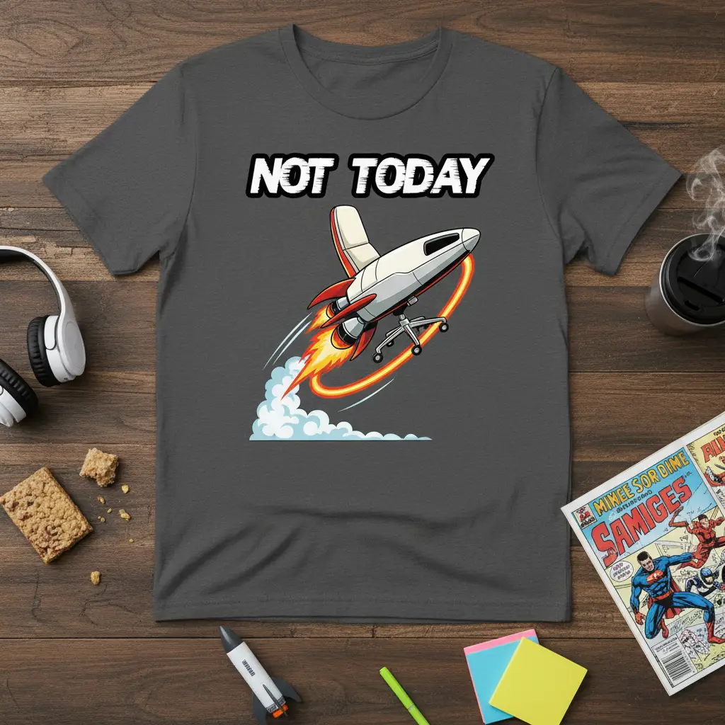 Not Today Rocket Office Chair T-Shirt Funny Work Humor