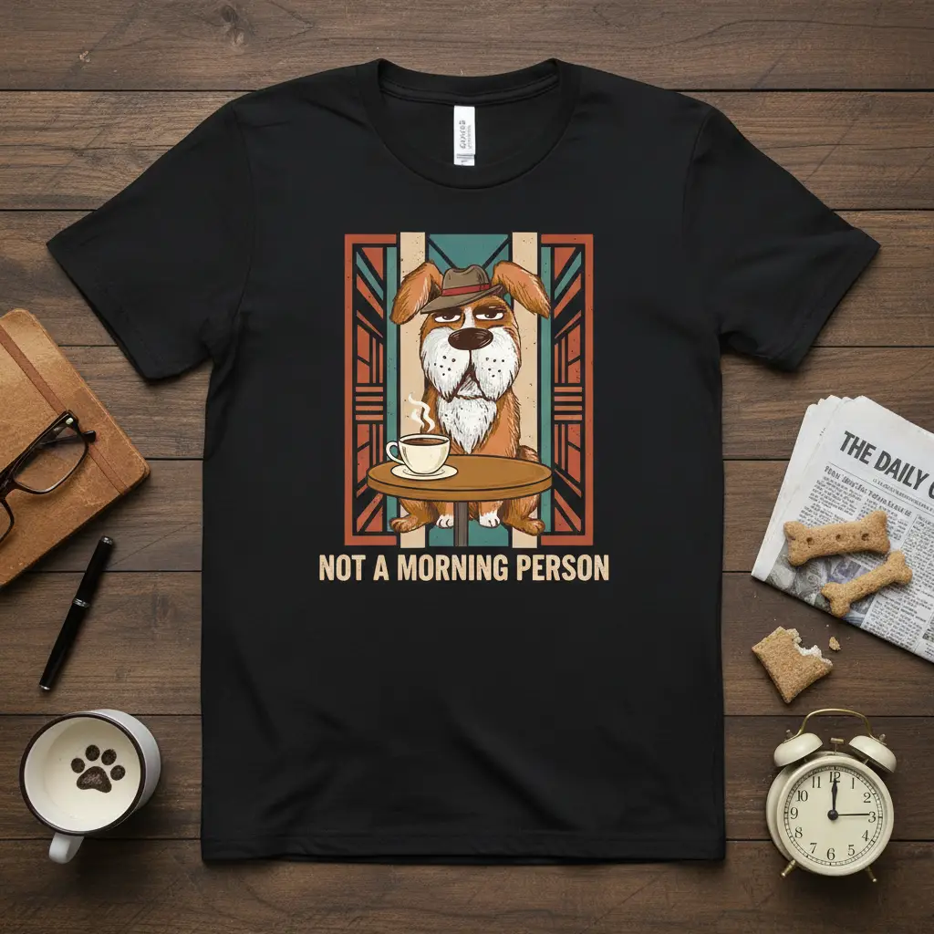 Not a Morning Person Dog Coffee T-Shirt Funny Gift
