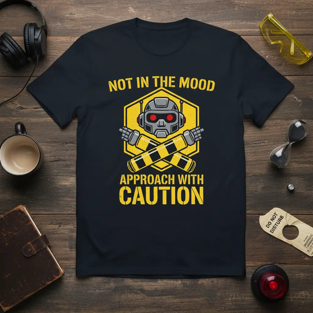 Not in the Mood Approach With Caution Funny Quote Tee