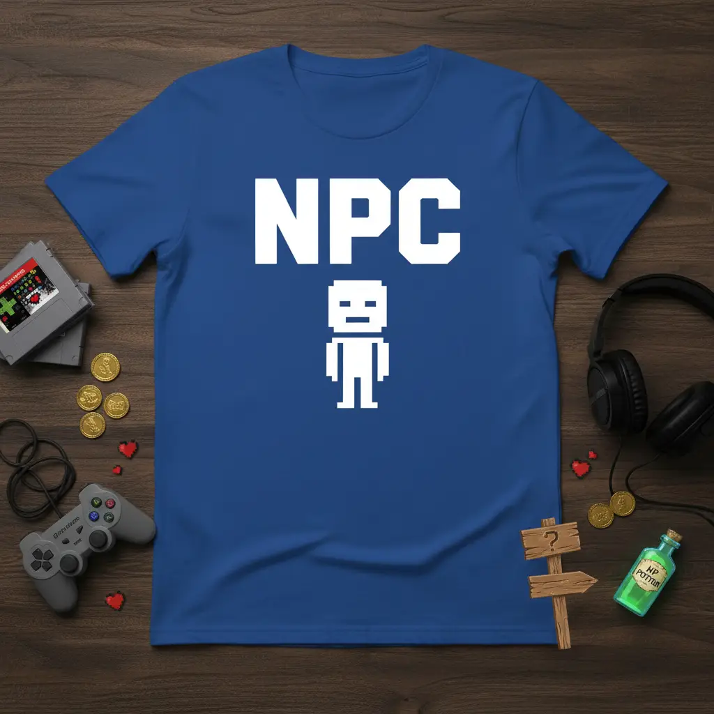 Npc Gamer T-Shirt Retro Pixel Art Video Game Lover