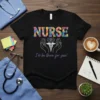 Nurse I'll be there for you puzzle design t-shirt with Caduceus symbol and brain graphic