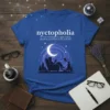 nyctophilia love of darkness text design featuring stylish typography on quality t-shirt