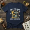 Obey the Bees Make More Mead t-shirt with bee and mead machine graphic