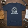 OCB Orads Custom Build t-shirt with crossed wrench and hammer graphic and gear accents