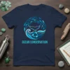 Ocean Conservation T-Shirt with whale tail, fish, waves, and recycling symbol graphic