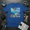 Ocean Life Collage creative graphic design printed on comfortable cotton t-shirt
