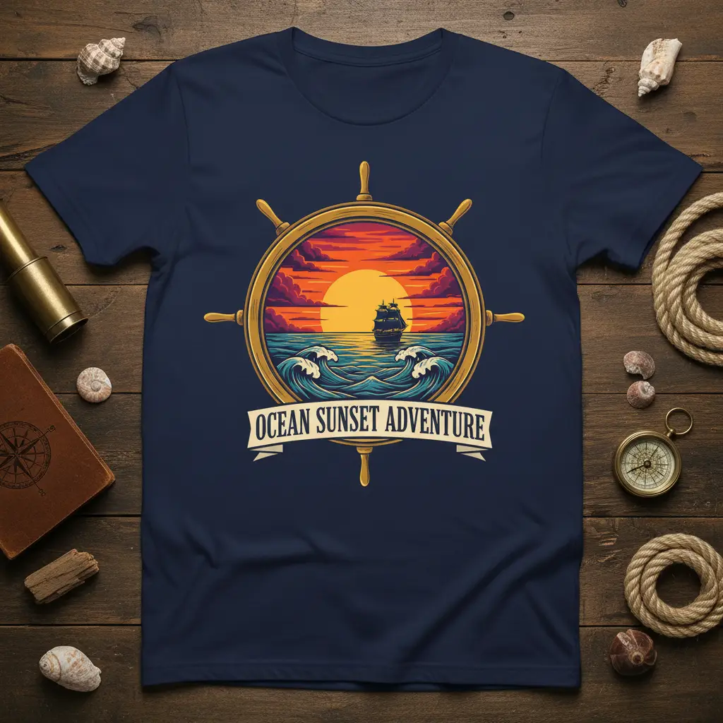 Ocean Sunset Adventure Sailing T-Shirt Nautical Gift