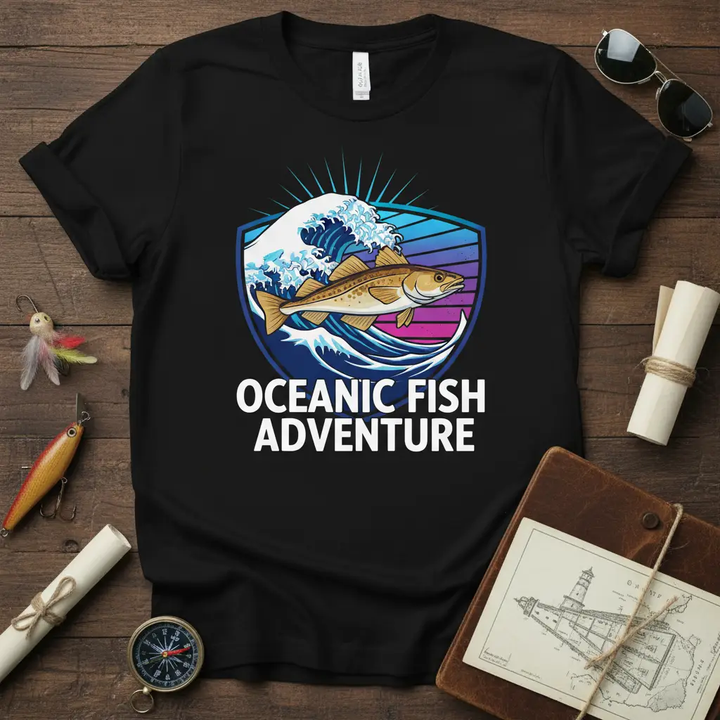 Oceanic Fish Adventure T-Shirt for Anglers and Explorers