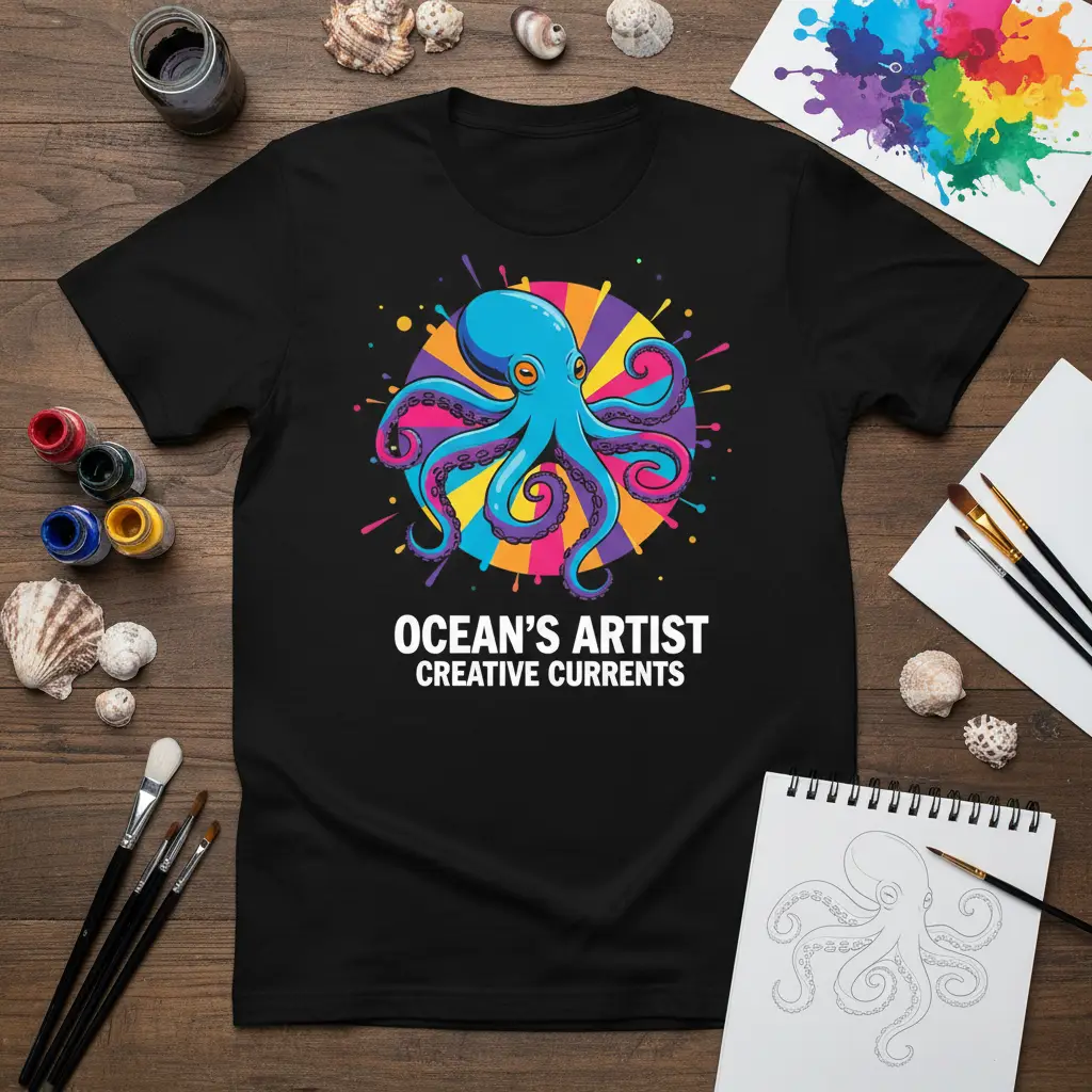 Ocean’s Artist Creative Currents Octopus T-Shirt Gift