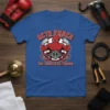 Octo Punch The Tentacled Terror t-shirt design featuring a muscular red octopus wearing a championship belt, with text above and
