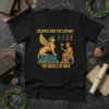 Oedipus and the Sphinx The Riddle of Man T-Shirt design featuring Oedipus confronting the Sphinx, questioning the nature of humanity