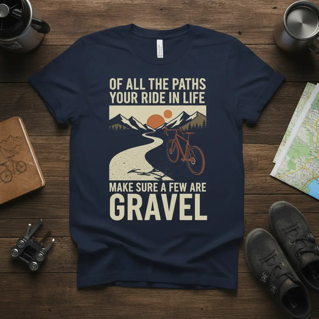 Of All the Paths Your Ride Gravel T-Shirt Cycling Gift