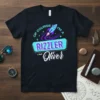 T-shirt with "OF COURSE I'M A RIZZLER I'M Oliver" text and a blue rocket graphic, in retro style