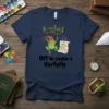 A frog wearing a party hat is hanging from branches, holding a to-do list and off to cause a Kerfufle