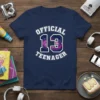 Navy blue t-shirt with "OFFICIAL 13 TEENAGER" in white collegiate style font, featuring a galaxy print within the number 13