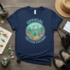 Official Tide Pool Explorer t-shirt design with colorful crab, fish, starfish, and underwater plants within a circle graphic