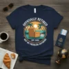 Officially Retired Not My Problem Anymore EST. 2025 t-shirt with beach sunset graphic and armchair