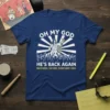 T-shirt with "OH MY GOD HE'S BACK AGAIN BROTHERS. SISTERS. EVERYBDY SING" text and a graphic of a singer performing