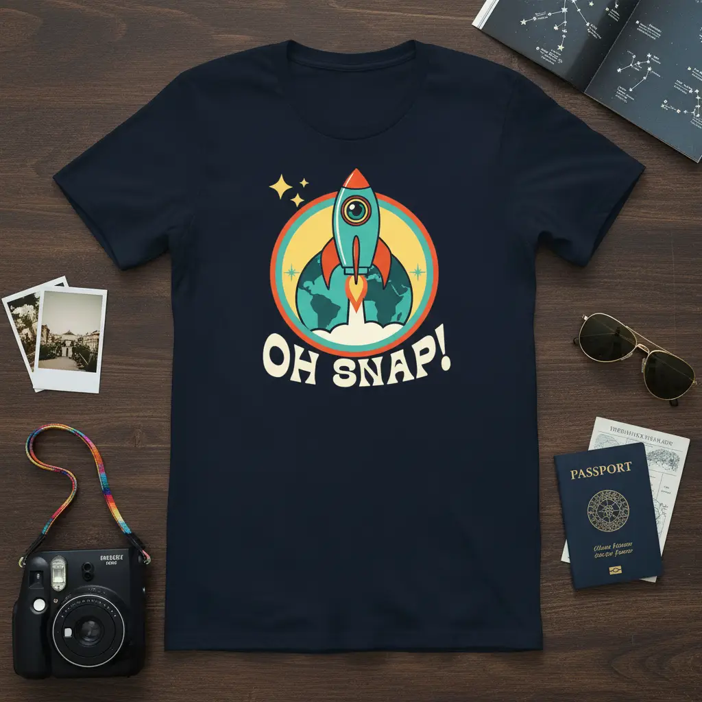 Oh Snap! Rocket Launch T-Shirt Fun Space Adventure Gift