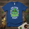 Oh For Lucks Sake St. Patrick's Day T-Shirt with leprechaun hat, shamrocks, and gold coins graphic