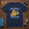 Ohio Sigma Rizzzler graphic t-shirt with a muscular chicken nugget character wearing a crown