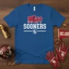 Oklahoma Sooners T-Shirt with "SOONERS" text and OU logo, featuring a wagon and horses graphic