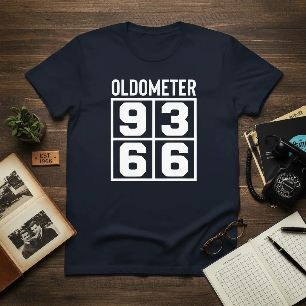 Oldometer 93 66 Birthday T-Shirt Funny Gift for Men