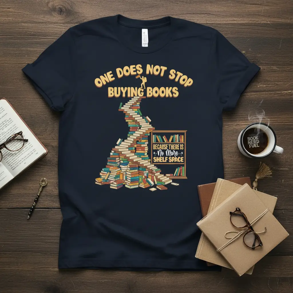One Does Not Stop Buying Books Tee Book Lover Gift