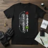 Black t-shirt with motorcycle gear shift pattern and the text "ONLY FIRST WILD ONLY FRIENDS WILL UNDERSTAND"