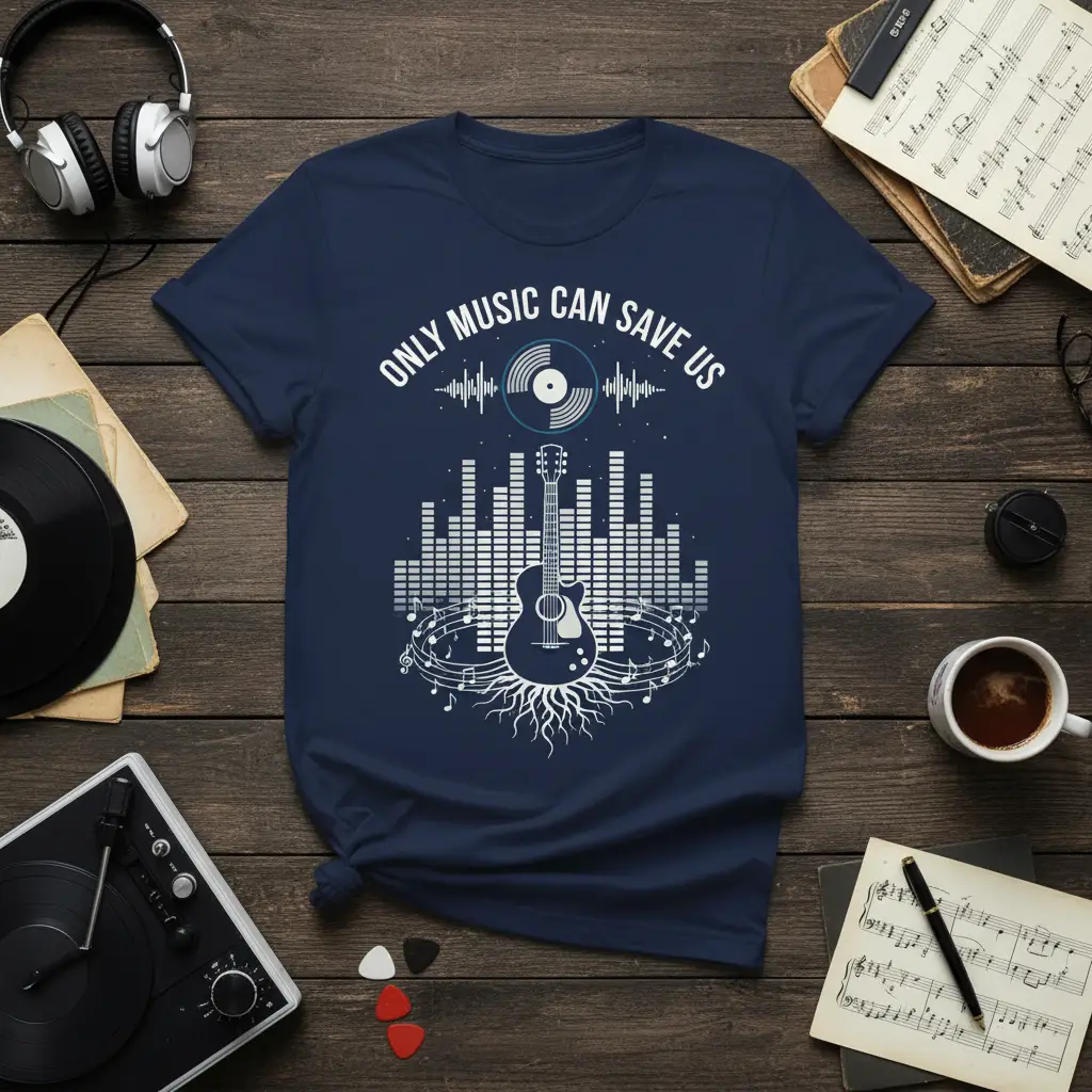 Only Music Can Save Us Guitar T-Shirt Music Lover Gift