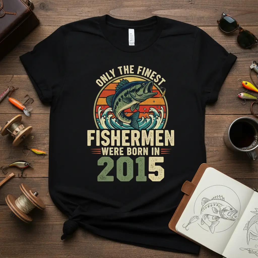 Only the Finest Fishermen Were Born in 2015 T-Shirt