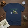 Oolong tea graphic tee featuring the word Oolong, a teacup, teapot, and tea leaf