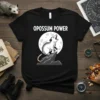 Opossum Power text above a graphic of a opossum howling at the moon, perched on a rock