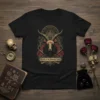 Order of the Horned Soul T-Shirt featuring a Baphomet head with red eyes, pentagram, and roses in gothic style