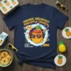 Organic Breakfast Pineapple Crunch T-Shirt with a smiling pineapple character wearing sunglasses and a visor, surrounded by cereal rings