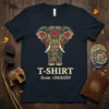 Ornate Elephant Design T-Shirt bold graphic design printed on comfortable cotton t-shirt