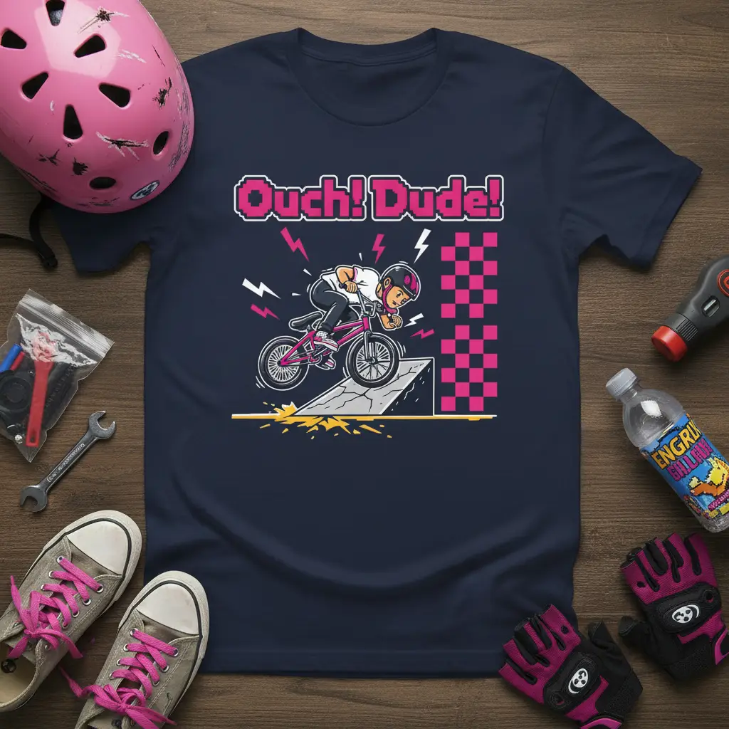 Ouch! Dude! Bmx Rider T-Shirt Funny Extreme Sports Gift