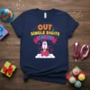 Out Single Digits I'm 10 birthday t-shirt with a colorful rocket ship graphic and festive decorations