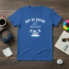 Funny Out of Office Mentally T-Shirt with zzz's and a brain relaxing on a hammock