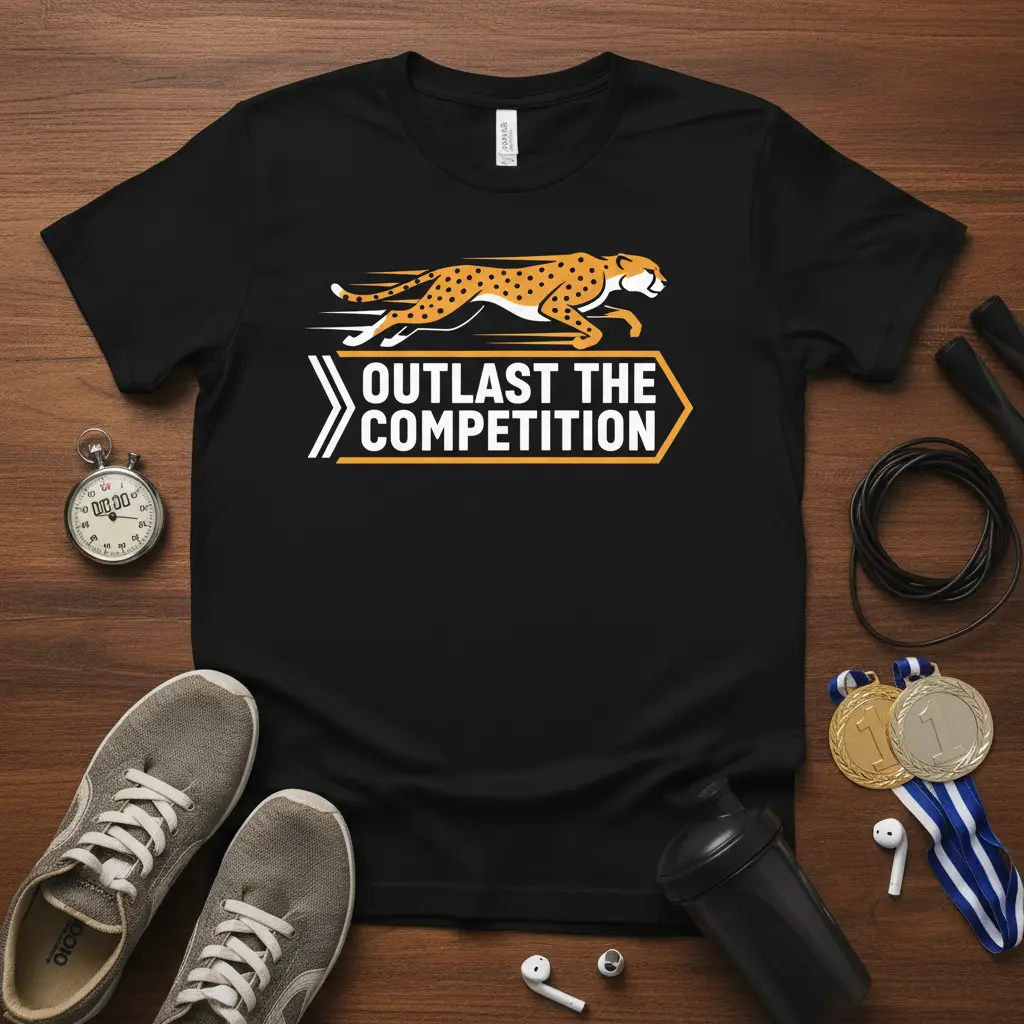 Outlast the Competition Cheetah Running T-Shirt