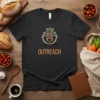 Outreach Eats Caring Matters text design featuring unique typography on quality t-shirt