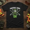 Paintball Mode On t-shirt design with a green paintball mask and crossed paintball guns