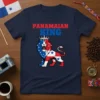 Panamaian King t-shirt with a lion graphic featuring the Panama flag colors and a crown