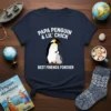 Papa Penguin & Lil' Chick Best Friends Forever text with graphic of two penguins on a navy t-shirt