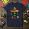 Papacito text with cactus wearing sombrero and sunglasses, funny Mexican dad design
