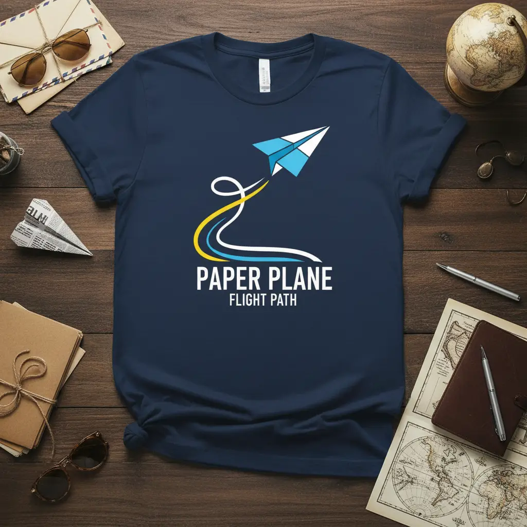 Paper Plane Flight Path T-Shirt Aviation Adventure Gift