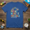 Paras Make It Possible #Paralife text design with colorful blocks and jumping silhouette figures under a sun graphic