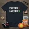A dark t-shirt with the words Partner crossed out and Fartner checked off, illustrating the Partner vs Fartner theme