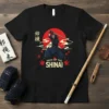 Black t-shirt with "Path of the Shinai" Kendo warrior graphic, red sun, and Japanese maple leaves